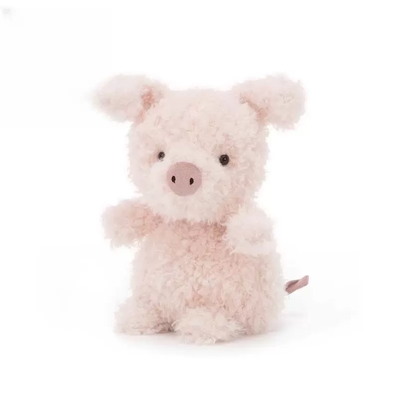 英国Jellycat Little系列粉色卷毛小猪玩偶陪伴娃娃毛绒玩具公仔