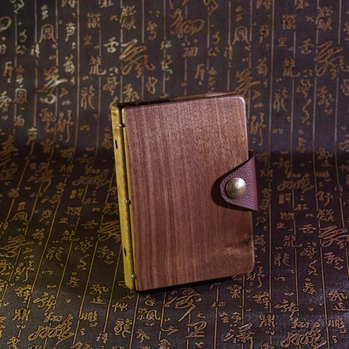 手工手帐活页本A6复古硬壳本胡桃木实木精品文创礼物本子一物一图