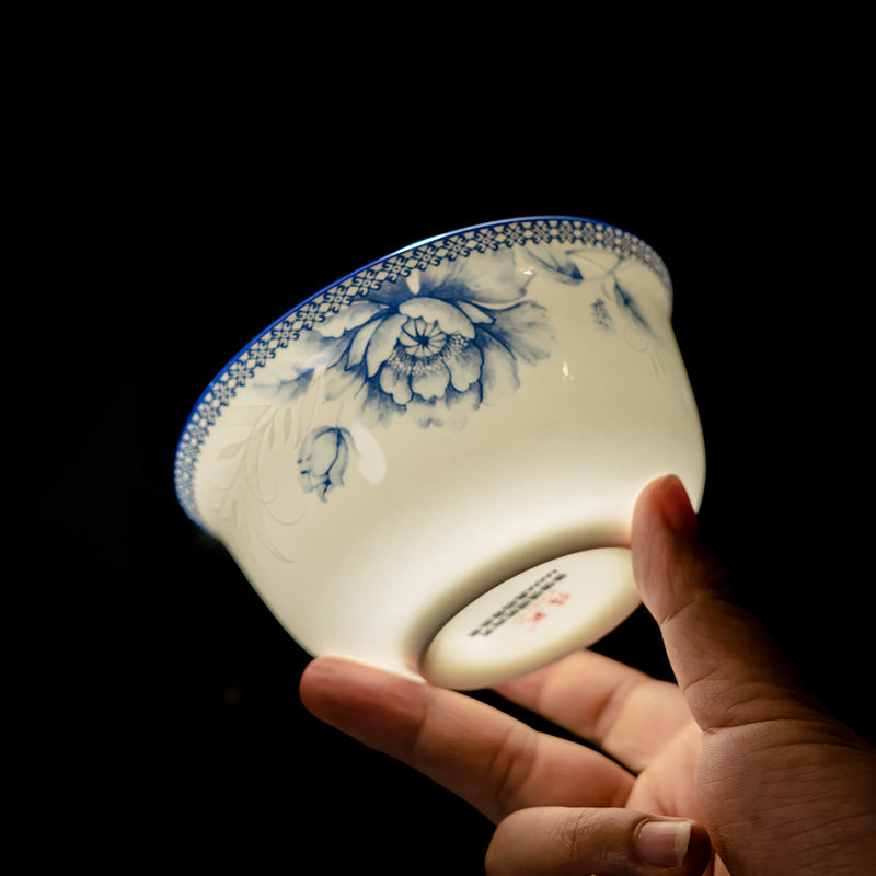 碗家用2025新款高颜值陶瓷中国风金钟碗中式釉下彩餐具骨瓷米饭碗,餐饮具,碗,淘宝优惠券,粉丝福利购,淘宝优惠卷