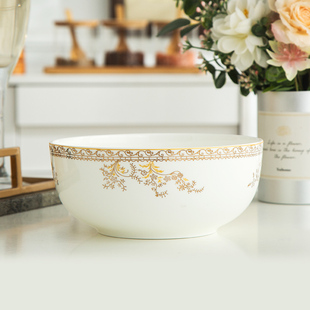 汤碗家用7寸大碗8寸陶瓷泡面 面碗景德镇骨瓷饭碗创意沙拉碗大号