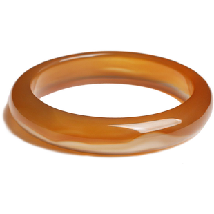 无优化天然红玛瑙手镯原石原色女款玉镯子本命年圆条送妈妈女友