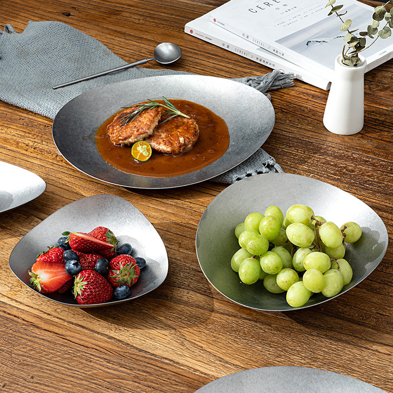 onlycook做旧304不锈钢水果盘