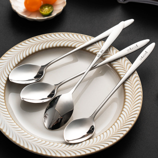 onlycook 304不锈钢勺子食品级长柄搅拌勺尖勺餐勺汤勺吃饭勺 韩式