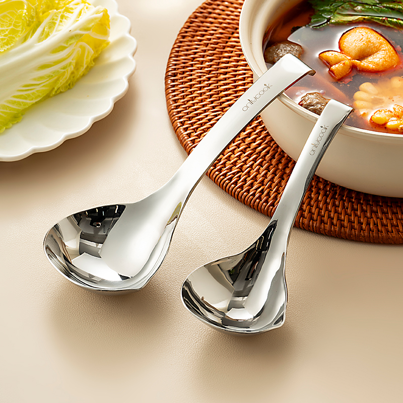 onlycook厨房大头汤勺304不锈钢