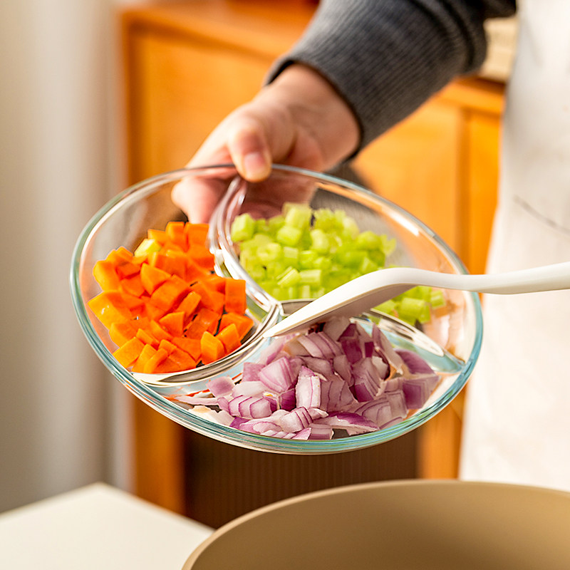 onlycook三分格玻璃盘子早餐儿童分餐盘厨房备菜盘火锅配菜盘餐盘,餐饮具,盘,淘宝优惠券,粉丝福利购,淘宝优惠卷