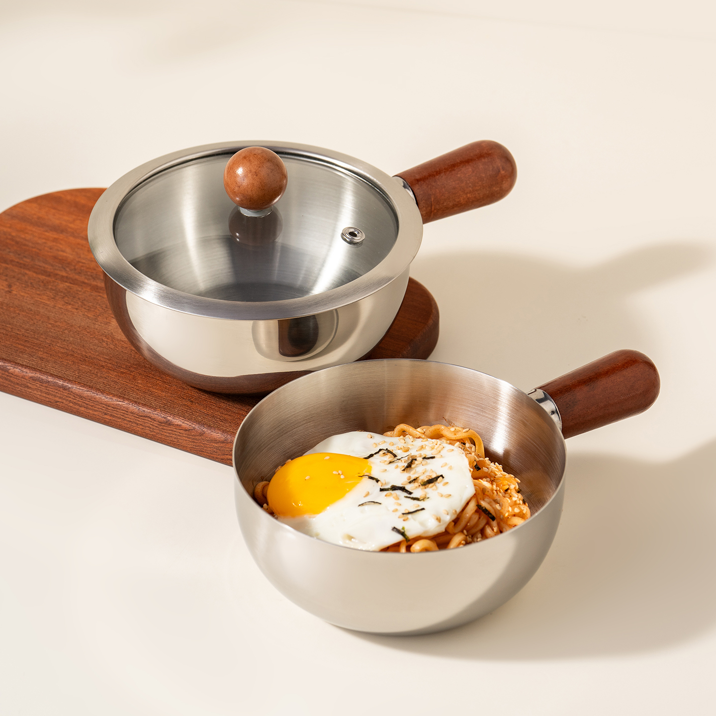 onlycook304不锈钢泡面碗带盖