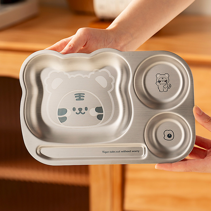 onlycook宝宝餐盘抗菌304不锈钢儿童餐具食品级幼儿园分格饭盘子,餐饮具,盘,淘宝优惠券,粉丝福利购,淘宝优惠卷