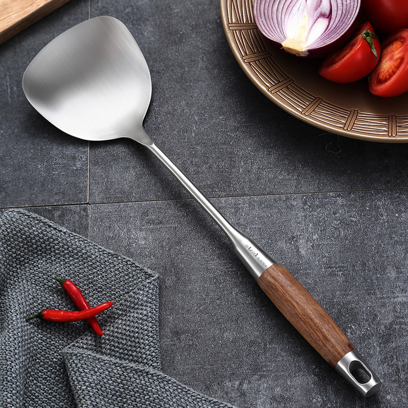 onlycook304不锈钢木把炒菜铲子