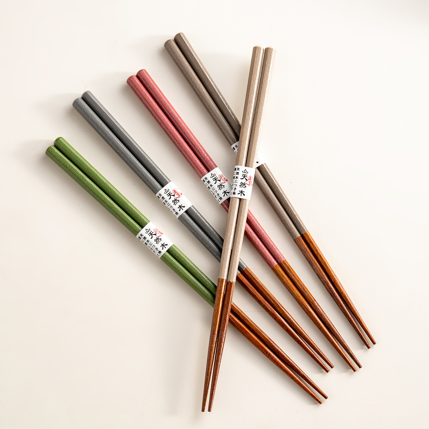 onlycook日式铁木筷五色一人一筷