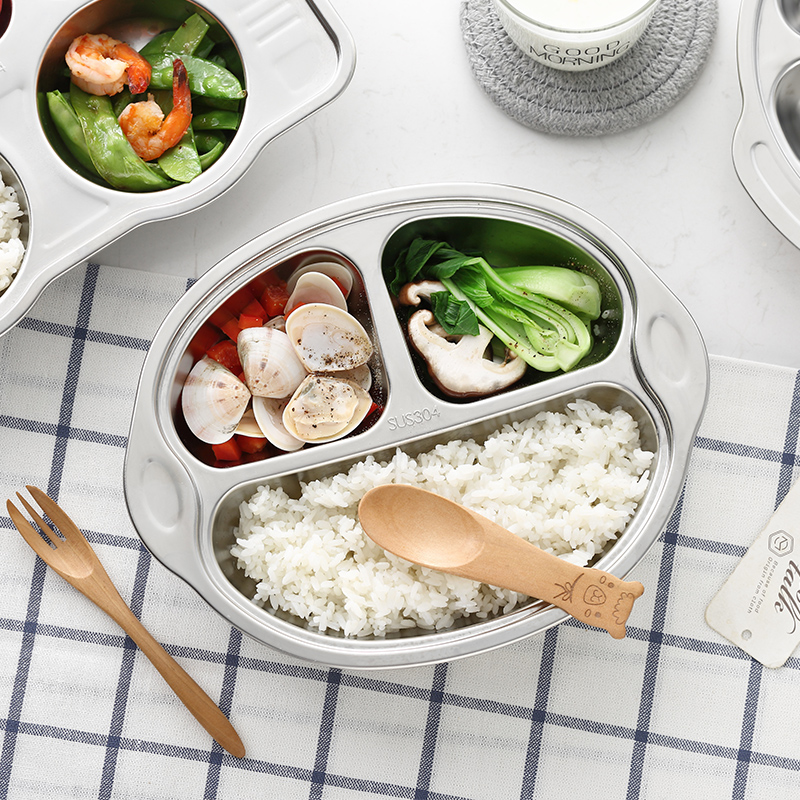 onlycook儿童餐盘304不锈钢