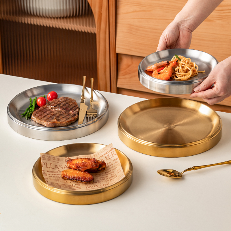 onlycook韩式304不锈钢餐盘