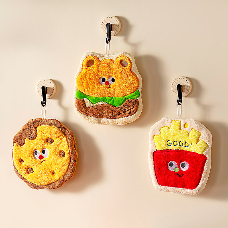 onlycook可爱挂式擦手巾珊瑚绒