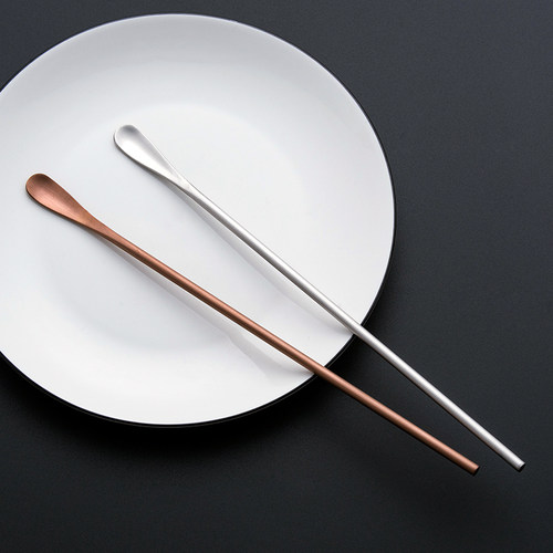 onlycook 2支长柄搅拌勺304不锈钢搅拌勺子搅拌棒金属加长咖啡勺