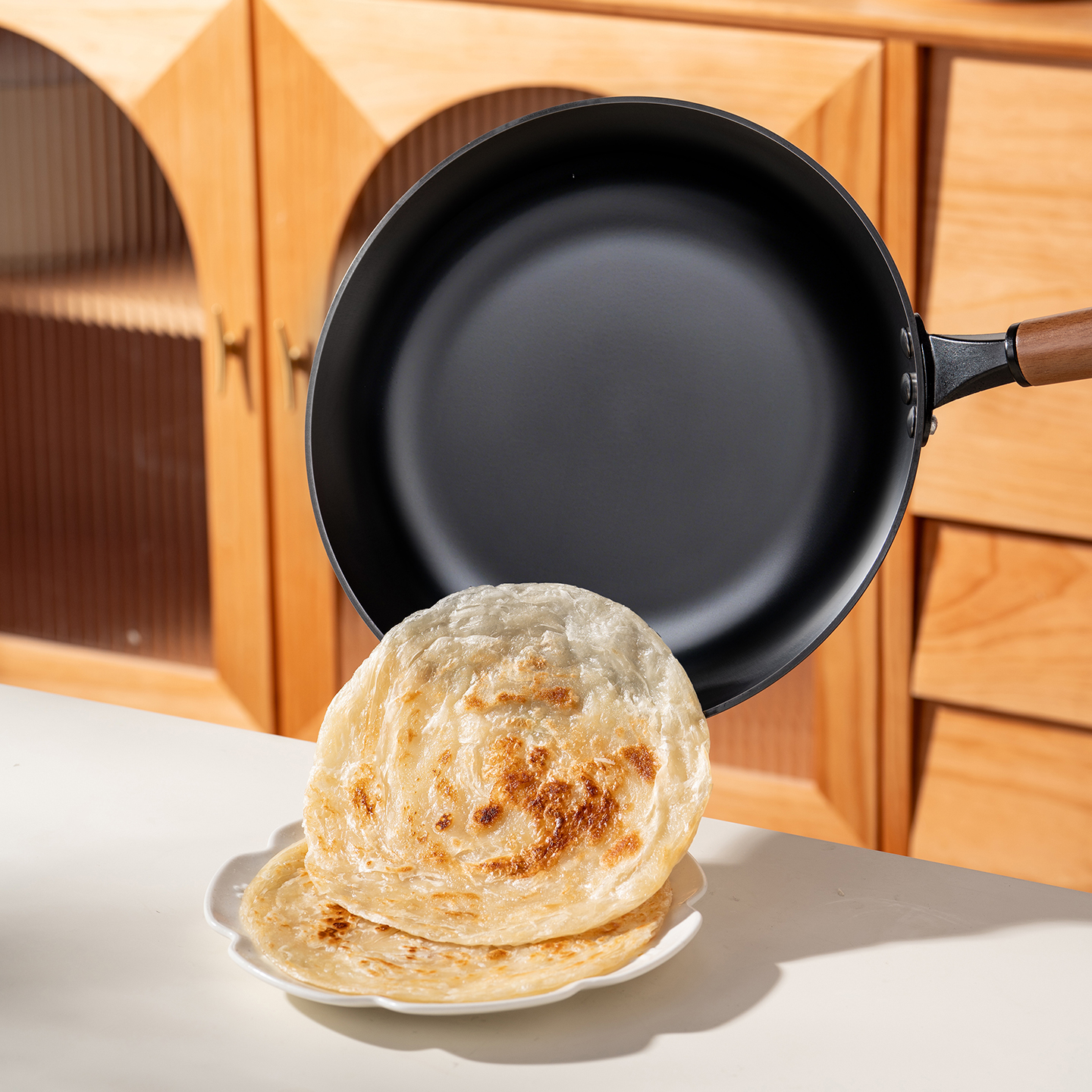 onlycook铸铁平底锅无涂层不粘锅