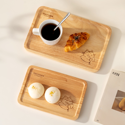 onlycook橡胶木托盘家用实木茶盘