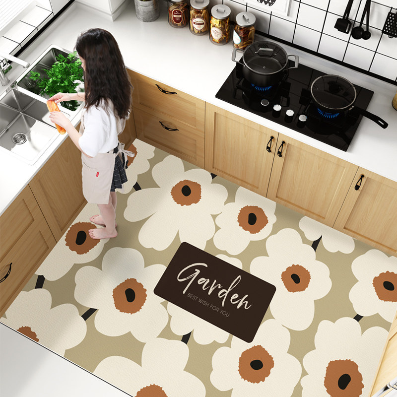 大面积厨房地垫 可擦免洗防水防油PVC皮革防滑脚垫进门口入户门垫,居家布艺,家用脚垫,淘宝优惠券,粉丝福利购,淘宝优惠卷