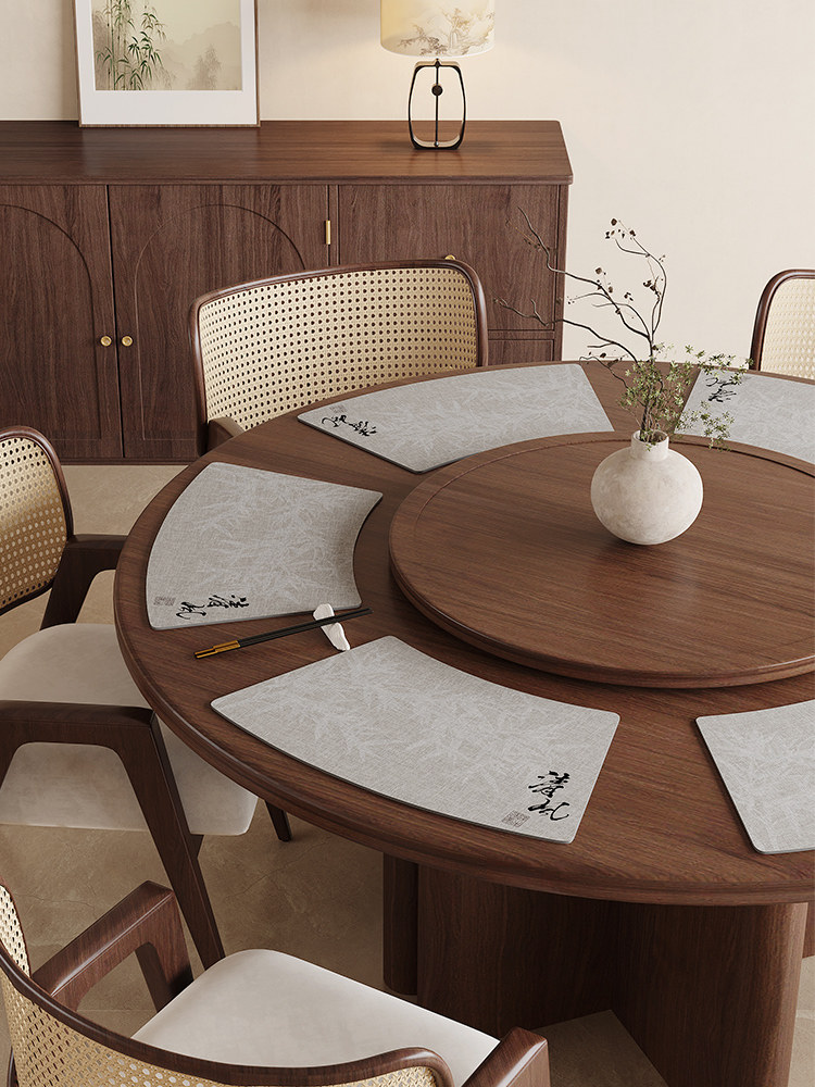 采购产品中式圆桌扇形餐垫，商务餐厅桌垫，高档彷布花纹隔热，免,居家布艺,餐垫,淘宝优惠券,粉丝福利购,淘宝优惠卷