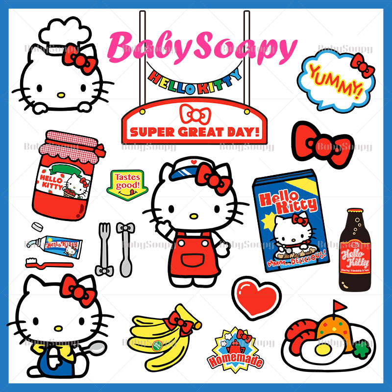 BabySoapy凯蒂猫HelloKitty三丽鸥透明png免抠自拍贴图表情包S106