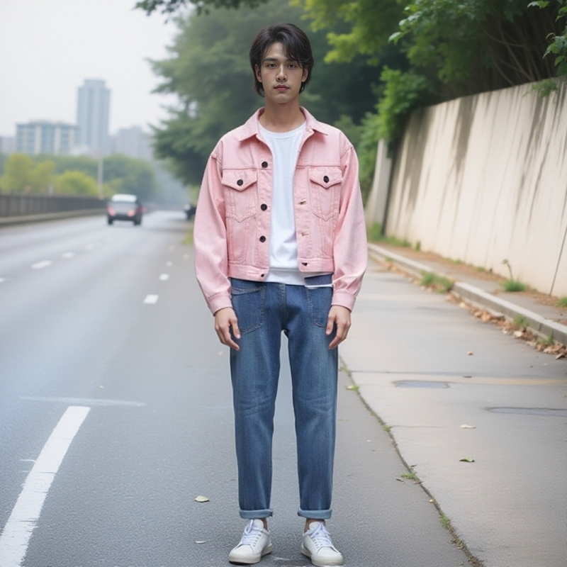 蓝色长裤牛仔裤EH·MD拉链秋冬