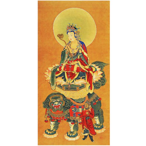 工笔画底稿人物4尺6尺观音菩萨佛像 文殊菩萨白描30#打印稿宣纸稿
