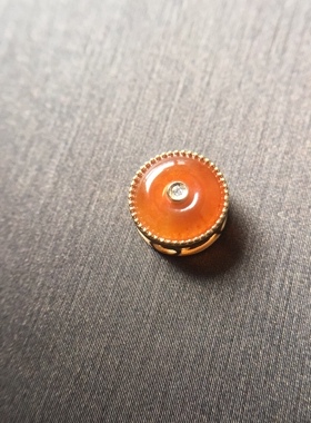 【赏】木易日辰 天然翡翠A货冰橙色平安扣18k金路路通吊坠多用款