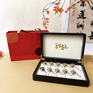 红色10管林蛙油包装盒蛤蟆油包装盒雪蛤手提空礼盒批发