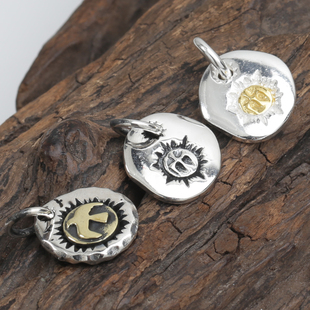 S925纯银泰银配件 韩版日本ins羽毛吊牌 小鹰银牌吊坠INS东大门