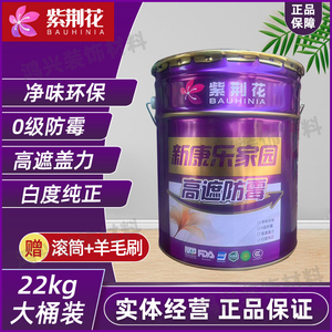 紫荆花新康乐家园高遮防霉内墙乳胶漆环保净味墙面漆白色涂料防霉