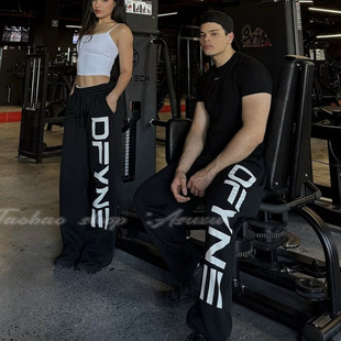 拖地裤 复古街头风保暖百搭DF卫裤 女 辣妹高腰阔腿长裤 重磅美式