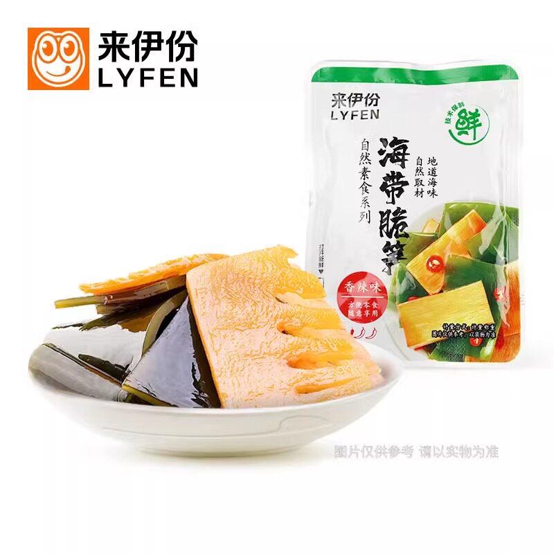 来伊份海带脆笋500g小包装香辣海带红油脆笋下饭菜酒菜零食来一份