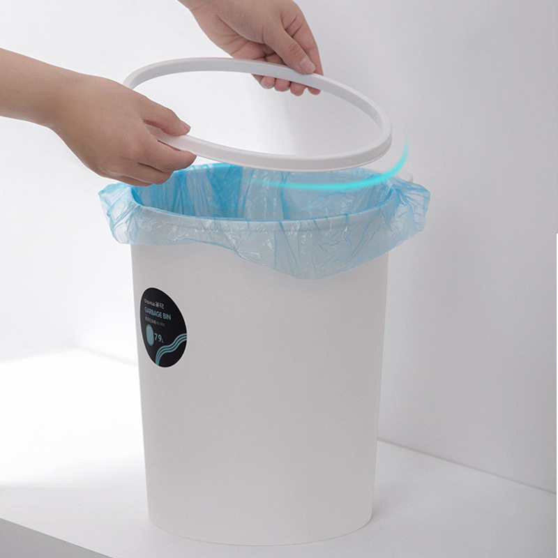 茶花塑料垃圾桶现货批发家用加厚无盖压圈简约厨房卫生间废纸篓