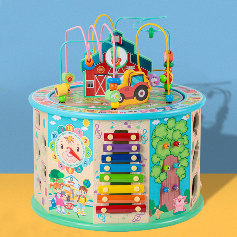 绕珠宝箱玩具木质立方体早教益智忙碌箱宝宝大号多面体开心农场,玩具/童车/益智/积木/模型,儿童串珠/绕珠,淘宝优惠券,粉丝福利购,淘宝优惠卷