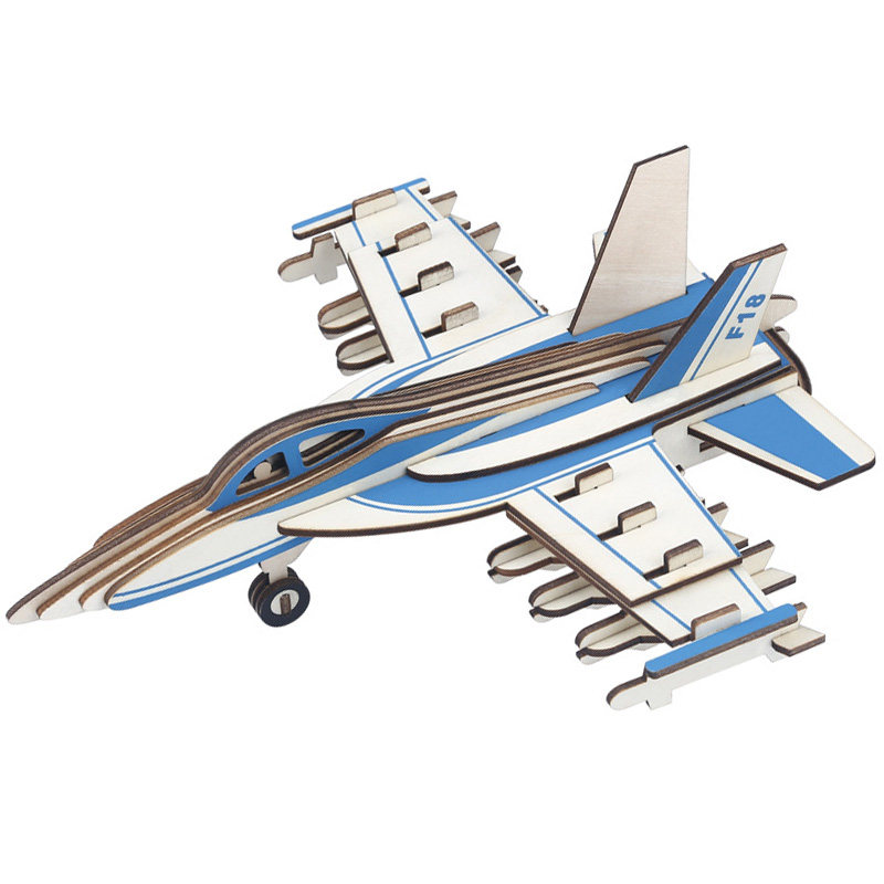 飞机玩具模型轰炸机航模军事战斗机直升机木制客厅摆件手工拼装