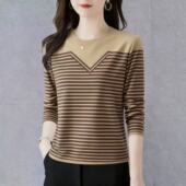 2025印花减龄圆领春秋妈妈t恤遮肚显瘦百搭打底衫 捡漏新品 长袖 女