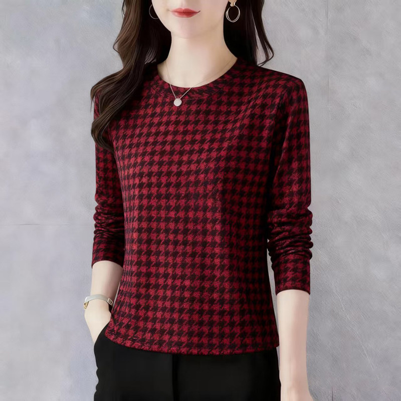 捡漏新品长袖2025印花减龄圆领春秋妈妈t恤遮肚显瘦百搭打底衫女,女装/女士精品,T恤,淘宝优惠券,粉丝福利购,淘宝优惠卷