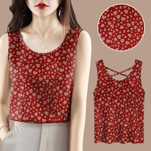 上衣 百搭外穿内搭无袖 露背后交叉冰丝吊带背心女春夏2025新款 修身