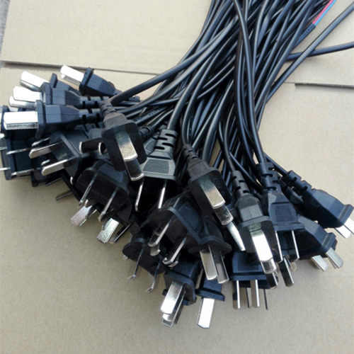 监控专用220v公插头二脚带线2孔公母插头 220V电源线二孔公头母头