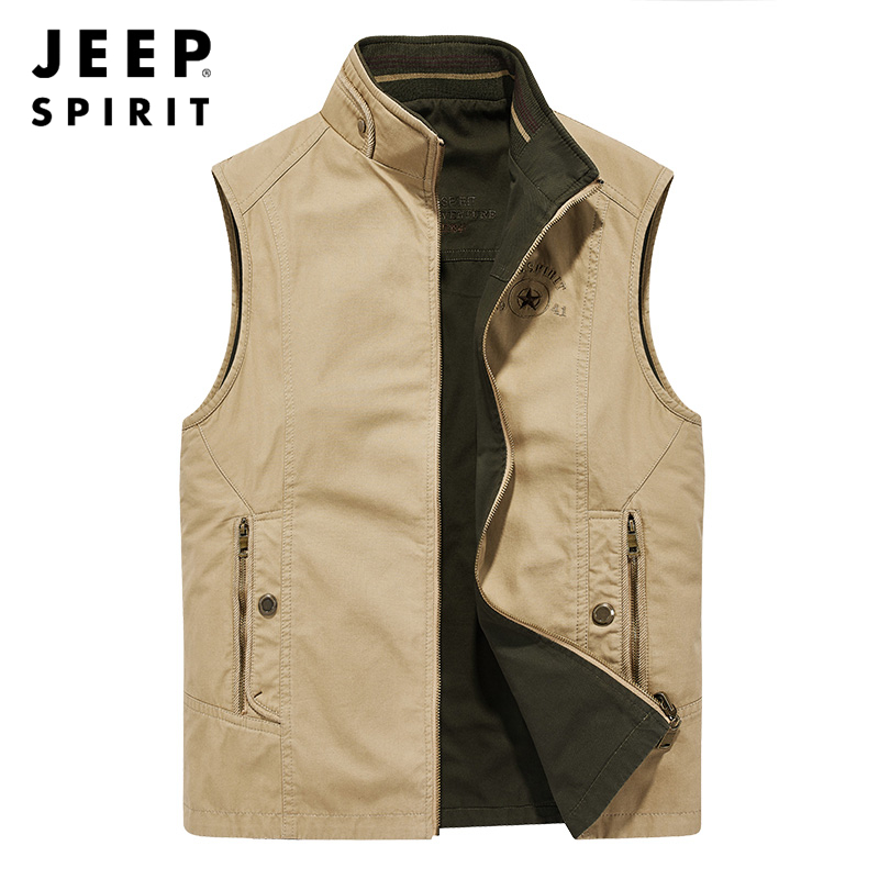 纯棉钓鱼多口袋JEEP吉普马甲