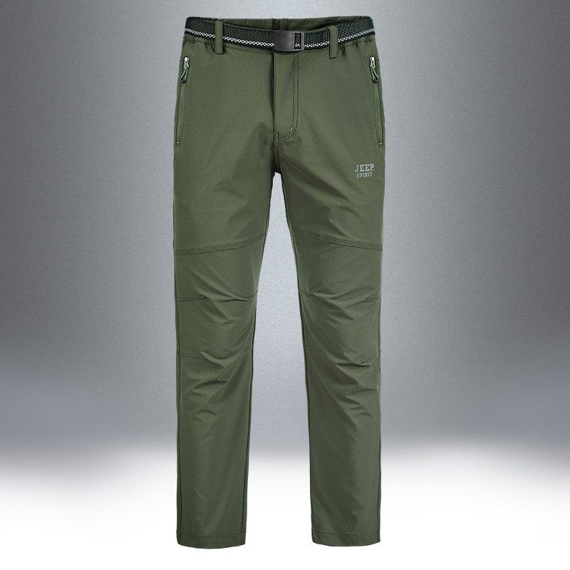 吉普新款男士春秋季薄款速干裤户外休闲长裤透气四面弹宽松冲锋裤