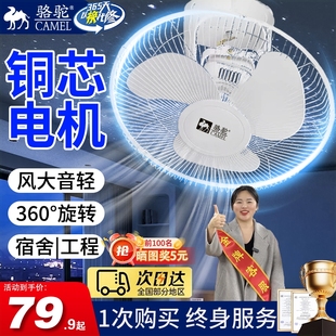 骆驼吸顶扇楼顶扇家用吊扇客厅吊摇头电风扇静音遥控扇顶扇学校