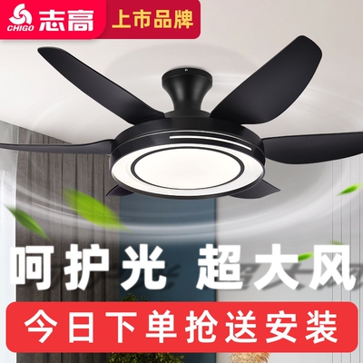 志高黑色客厅展厅餐厅风扇灯吊扇