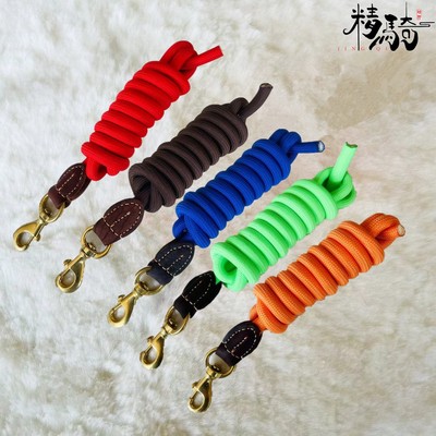 新款牵马绳牵马笼头龙套马缰绳拴马拉马绳铜钩转钩调教索马术马具