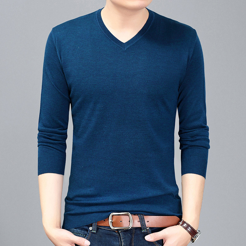 오르도스 봄 얇은 가디건 남성 브이넥 무지 바닥 스웨터 스웨터 남성 긴팔 티셔츠 남성