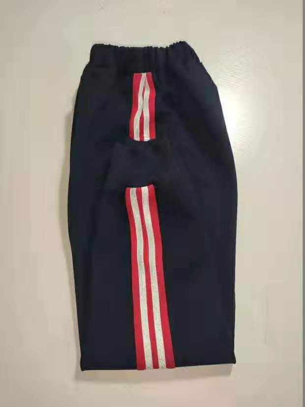 春秋冬初高中小学男女校裤5厘米红色宽杠两道一厘米白杠黑蓝保暖