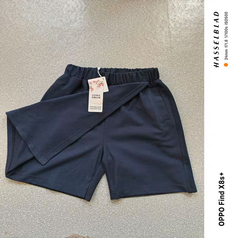 夏季纯棉女大码藏青色安全裤百搭防走光高腰运动短裙裤来图可定做