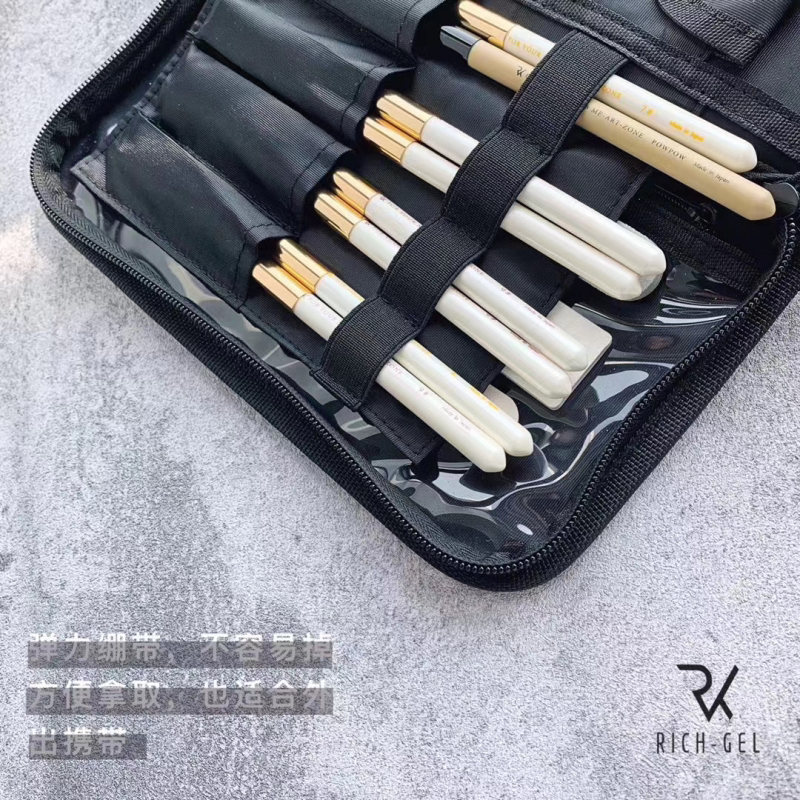 美甲笔袋美甲笔刷收纳用品多功能 防水防尘美甲包大容量图片