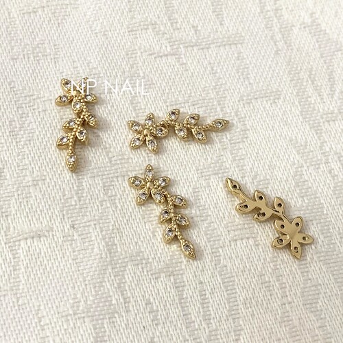 美甲饰品 NP镶钻花叶金属饰品SS-014