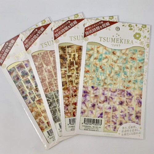 日本进口TSUMEKIRA大理石纹琥珀天然石系列贴纸