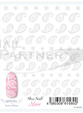 进口Sha-nail白色旋涡贴纸 MPAI-001