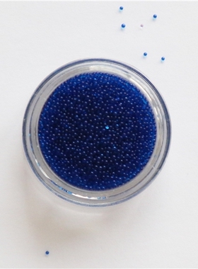 美甲产品透明深蓝色小珠子0·6mm-0·8mm 3g